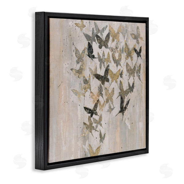 Stupell Industries Liz Jardine | Butterfly Cluster Abstract Country Insects Brown Grey Wall Art