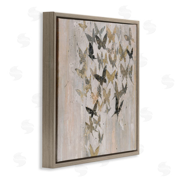 Stupell Industries Liz Jardine | Butterfly Cluster Abstract Country Insects Brown Grey Wall Art