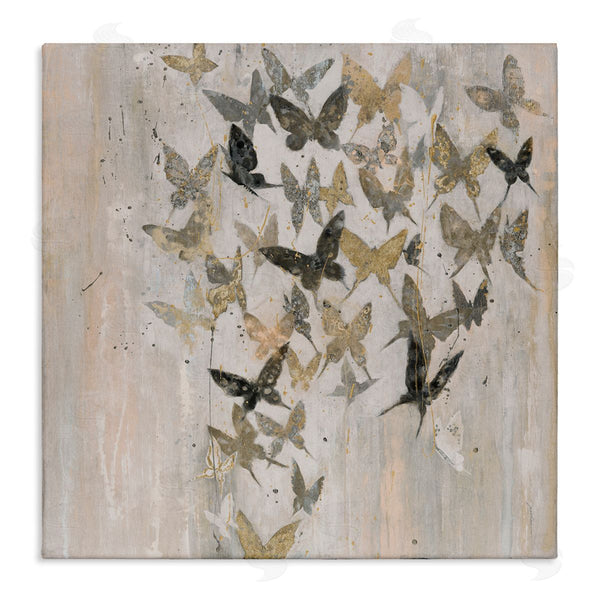 stupell industries Liz Jardine | Butterfly Cluster Abstract Country Insects Brown Grey Wall Art