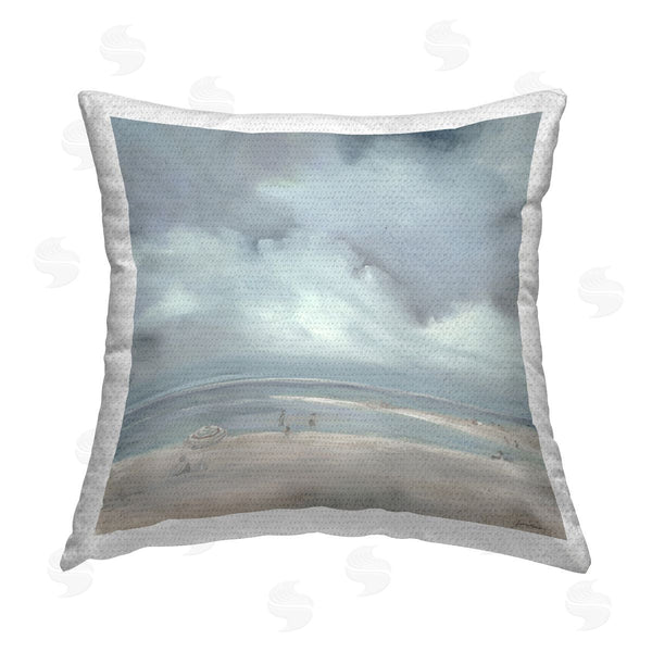 Stupell Industries Liz Jardine | Clouded Beach Horizon Printed Throw Pillow