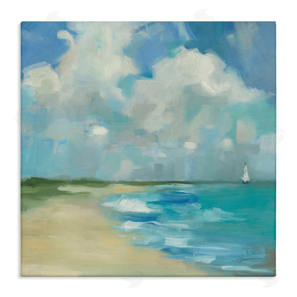 stupell industries Liz Jardine | Cloudy Beach Scenery Wall Art