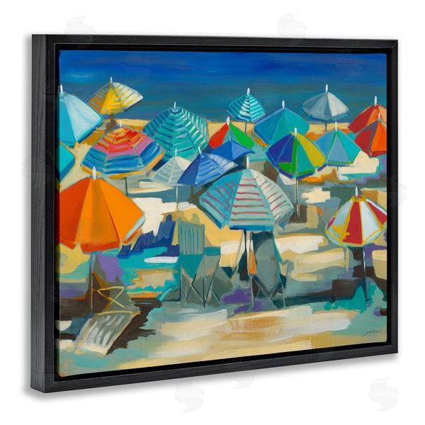 Stupell Industries Liz Jardine | Colorful Beach Umbrella Nautical Landscape