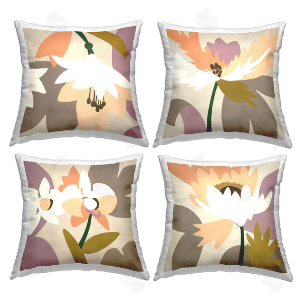 stupell industries Liz Jardine | Contemporary Beige Lilies Printed Throw Pillow Set