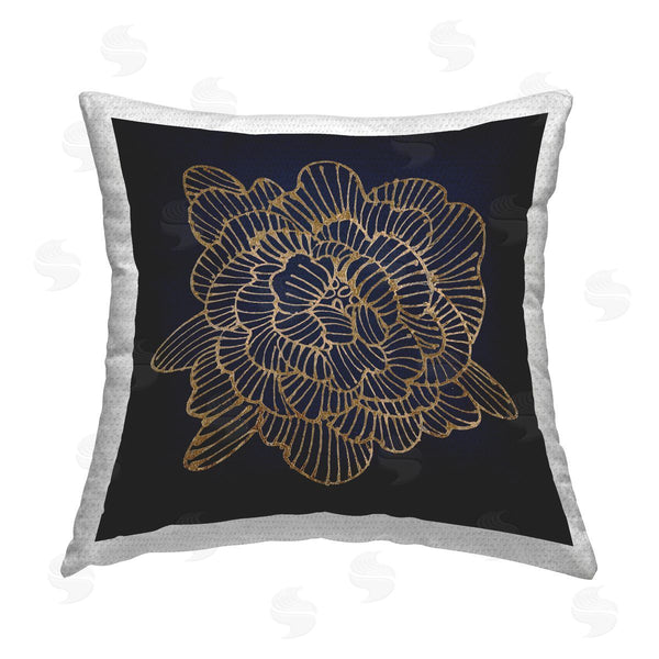 Stupell Industries Liz Jardine | Contemporary Black Glam Flower Printed Throw Pillow