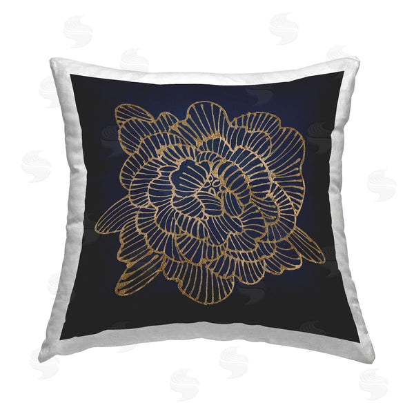 stupell industries Liz Jardine | Contemporary Black Glam Flower Printed Throw Pillow