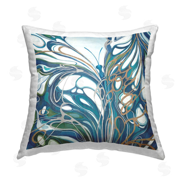stupell industries Liz Jardine | Contemporary Butterfly Swirl Printed Throw Pillow