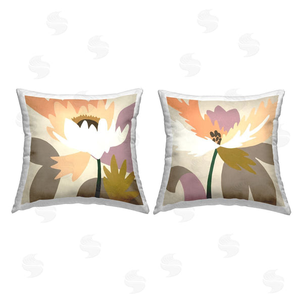stupell industries Liz Jardine | Contemporary Flower Petal Shapes Printed Throw Pillow Set