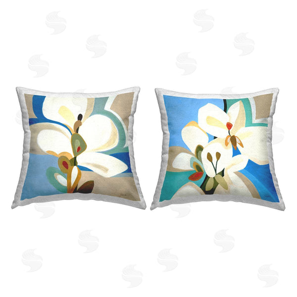 Stupell Industries Liz Jardine | Contemporary White Blooms Printed Throw Pillow Set