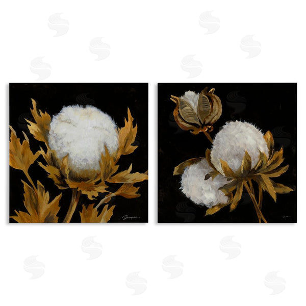 stupell industries Liz Jardine | Dark Cotton Flowers Wall Art