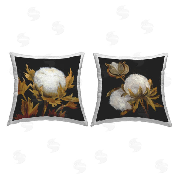 Stupell Industries Liz Jardine | Dark Vintage Cotton Flowers Printed Throw Pillow Set