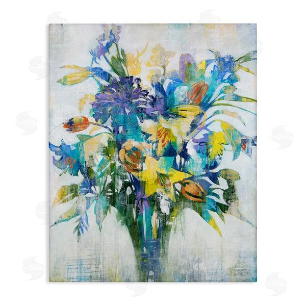 stupell industries Liz Jardine | Distressed Bouquet Spring Flowers Blue