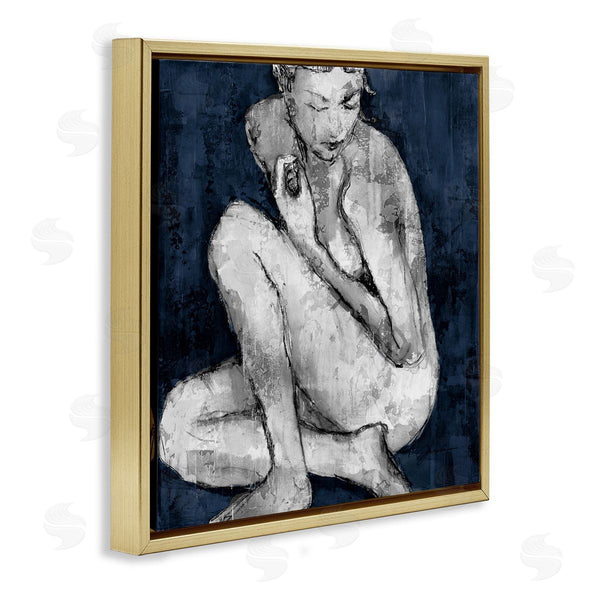 Stupell Industries Liz Jardine | Female Figure Grey Blue