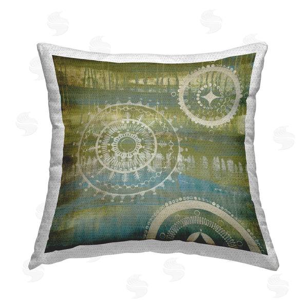 Stupell Industries Liz Jardine | Green Boho Fractals Printed Throw Pillow