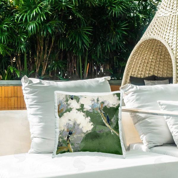Stupell Industries Liz Jardine | Green & White Botanicals Printed Throw Pillow