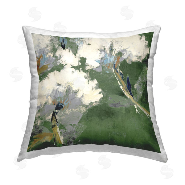 stupell industries Liz Jardine | Green & White Botanicals Printed Throw Pillow
