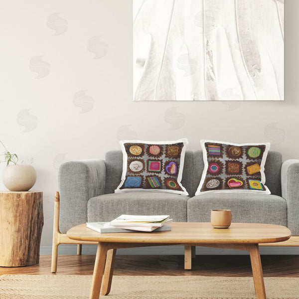 Stupell Industries Liz Jardine | Mixed Box Of Chocolates Printed Throw Pillow Set