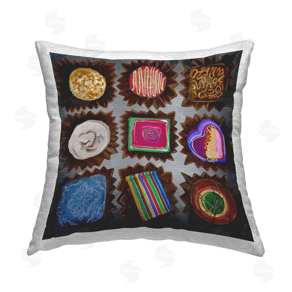 Stupell Industries Liz Jardine | Mixed Chocolate Pieces Printed Throw Pillow