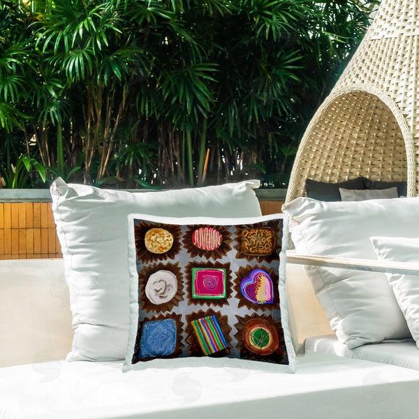 Stupell Industries Liz Jardine | Mixed Chocolate Pieces Printed Throw Pillow