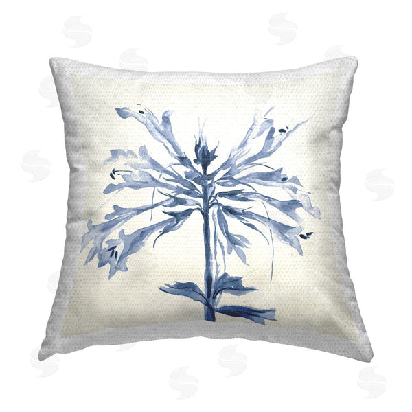 Stupell Industries Liz Jardine | Modern Blue Abstract Flower Printed Throw Pillow