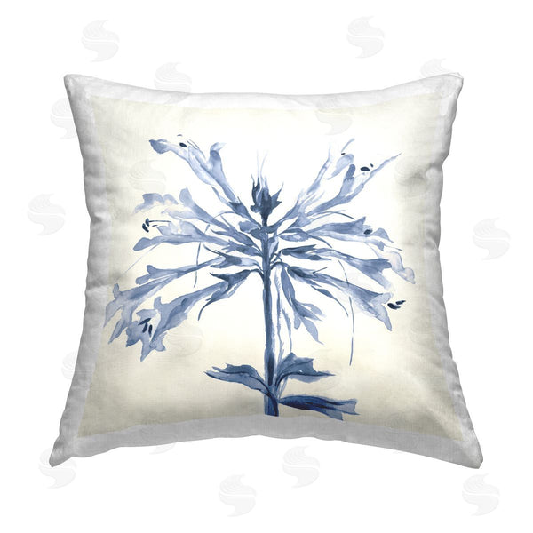 stupell industries Liz Jardine | Modern Blue Abstract Flower Printed Throw Pillow