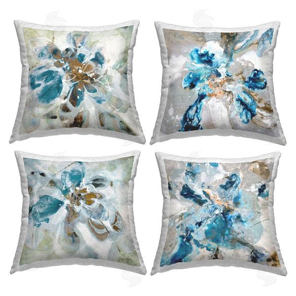 Stupell Industries Liz Jardine | Modern Blue Floral Abstraction Printed Throw Pillow Set