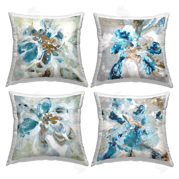 stupell industries Liz Jardine | Modern Blue Floral Abstraction Printed Throw Pillow Set
