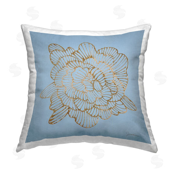 stupell industries Liz Jardine | Modern Blue Flower Blossom Printed Throw Pillow