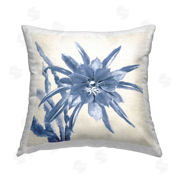 Stupell Industries Liz Jardine | Modern Blue Flower Petals Printed Throw Pillow
