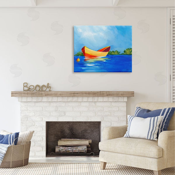 Stupell Industries Liz Jardine | Modern Boat On Lake Wall Art