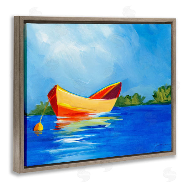 Stupell Industries Liz Jardine | Modern Boat On Lake Wall Art