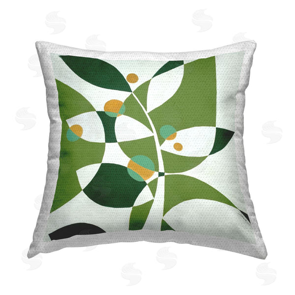 Stupell Industries Liz Jardine | Modern Green Overlapping Leaves Printed Throw Pillow
