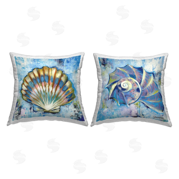 Stupell Industries Liz Jardine | Modern Nautical Seashells Printed Throw Pillow Set