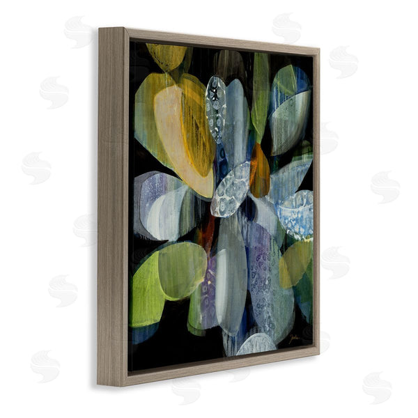 Stupell Industries Liz Jardine | Modern Patterned Petal Shape Abstraction Dark Tone Painting Wall Art