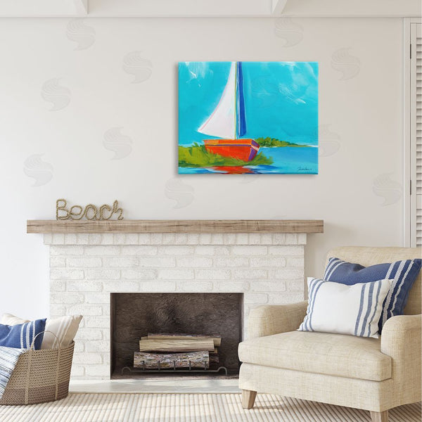 Stupell Industries Liz Jardine | Modern Sailboat On Shore Wall Art