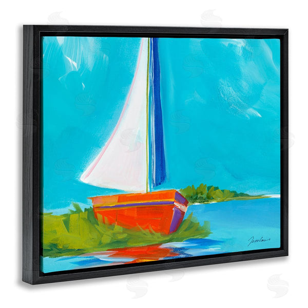 Stupell Industries Liz Jardine | Modern Sailboat On Shore Wall Art