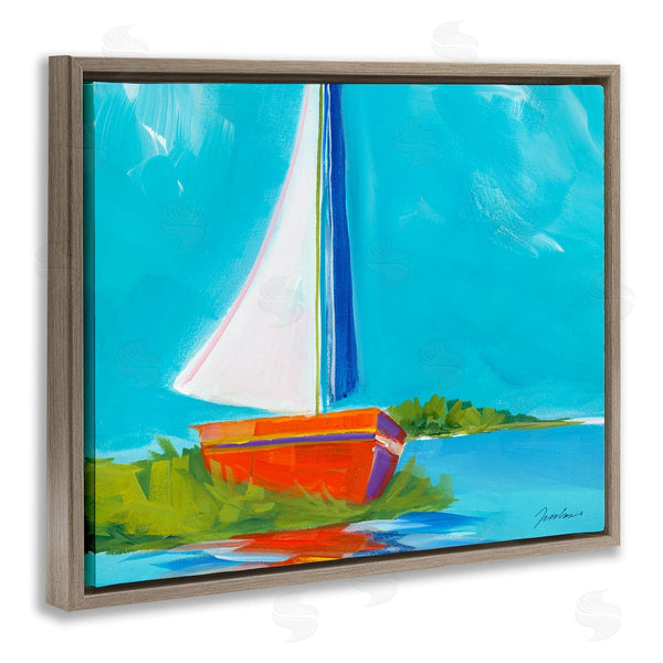 Stupell Industries Liz Jardine | Modern Sailboat On Shore Wall Art