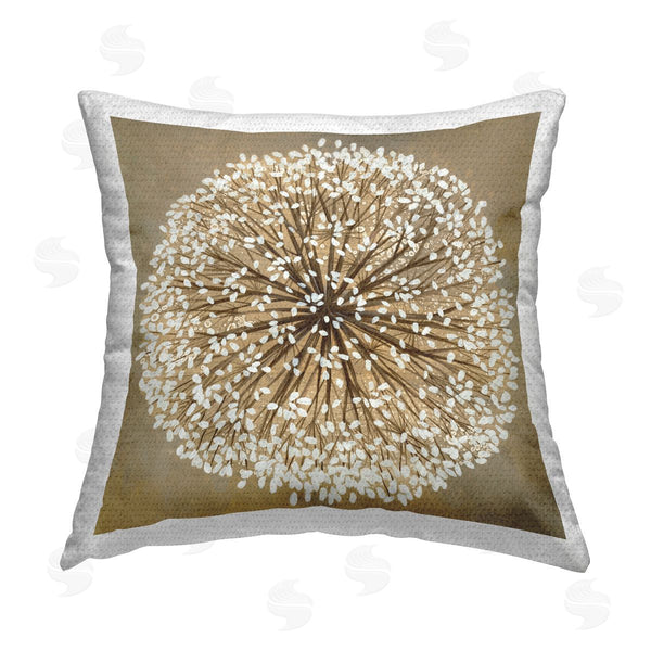 Stupell Industries Liz Jardine | Modern Tan Dandelion Printed Throw Pillow