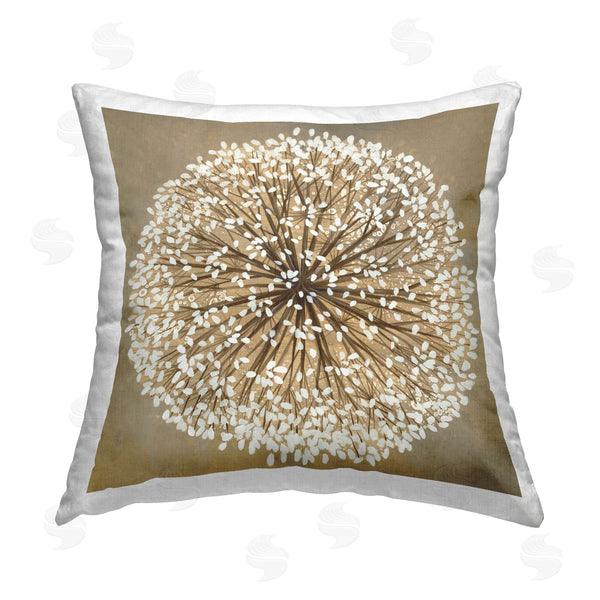 stupell industries Liz Jardine | Modern Tan Dandelion Printed Throw Pillow