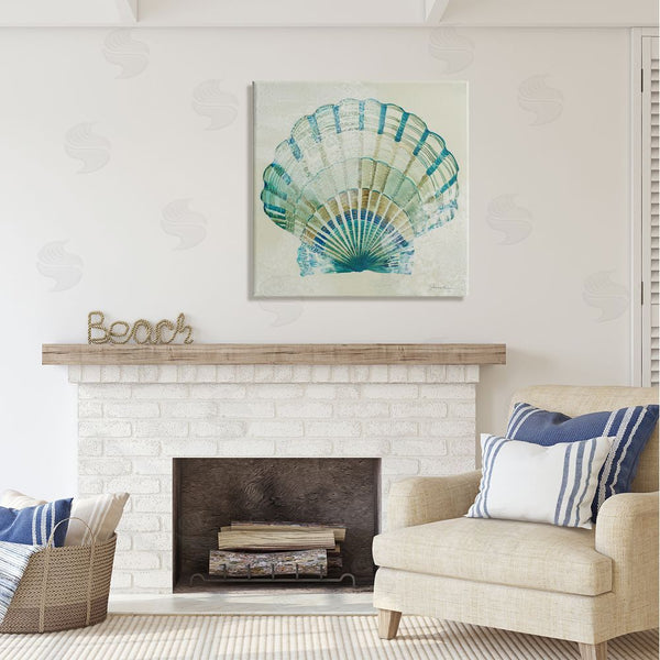 Stupell Industries Liz Jardine | Muted Blue Clam Shell Wall Art