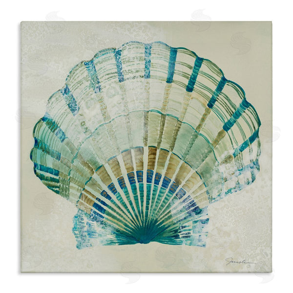 stupell industries Liz Jardine | Muted Blue Clam Shell Wall Art