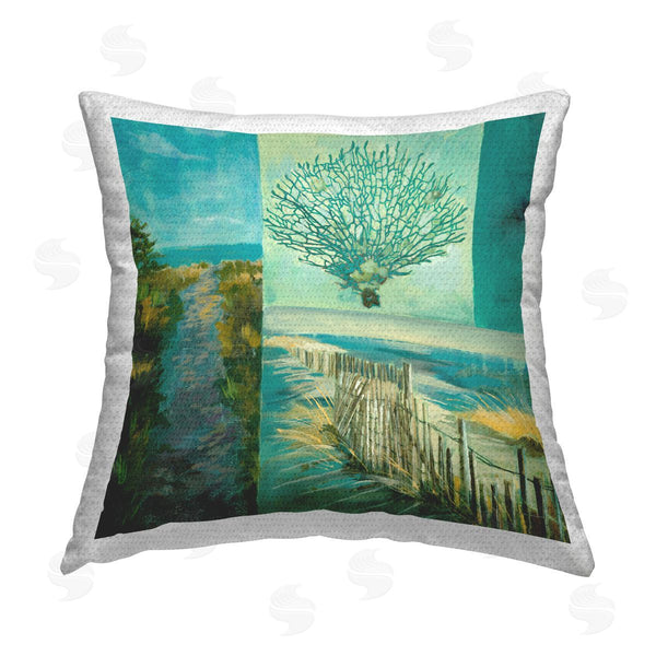 Stupell Industries Liz Jardine | Nautical Beach Path Scenes Printed Throw Pillow