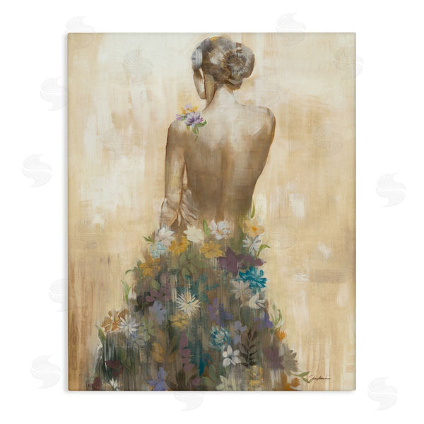 stupell industries Liz Jardine | Nude Female Body Soft Tone Flower Dress Wall Art