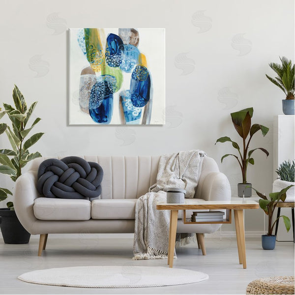 Stupell Industries Liz Jardine | Pebbled Circular Shapes Vivid Blue Modern Design Wall Art