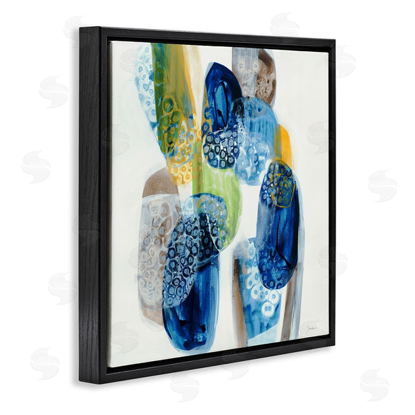 Stupell Industries Liz Jardine | Pebbled Circular Shapes Vivid Blue Modern Design Wall Art