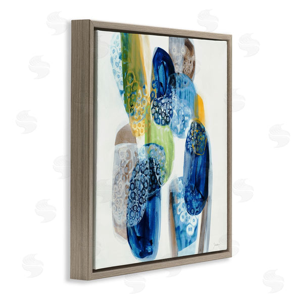 Stupell Industries Liz Jardine | Pebbled Circular Shapes Vivid Blue Modern Design Wall Art