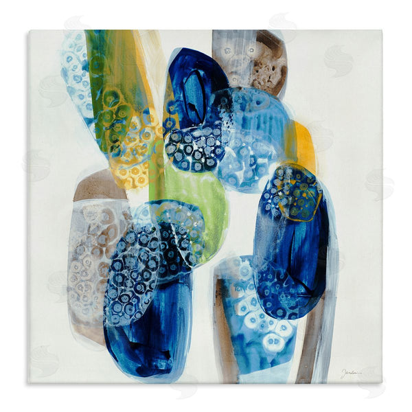 stupell industries Liz Jardine | Pebbled Circular Shapes Vivid Blue Modern Design Wall Art