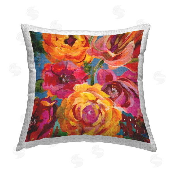 Stupell Industries Liz Jardine | Pink & Yellow Roses Botanical Printed Throw Pillow