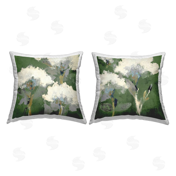 Stupell Industries Liz Jardine | Puffy White Florets Printed Throw Pillow Set