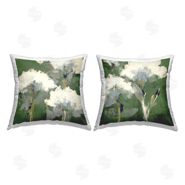 stupell industries Liz Jardine | Puffy White Florets Printed Throw Pillow Set