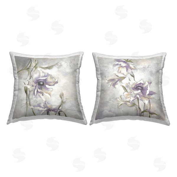 Stupell Industries Liz Jardine | Purple Traditional Blossoms Printed Throw Pillow Set